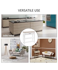 Homcom Modern Style Sofa Console Entry Hallway Table with Drawer and Shelves, Sturdy Build, and Large Storage, White