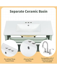 Casainc Freestanding Bathroom Vanity with Sink 2 Drawers and Soft Close Doors