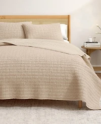 Linery & Co. 3-Pc. 100% Cotton Honeycomb Waffle Garment Washed Quilt Set