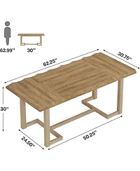 Tribesigns | 63-Inch | Solid Wood & Sturdy Frame | Thick Table Top, Seats 4–6 | Rectangular Dining Table