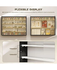 Homcom 5-Tier Display Cabinet Glass Cabinet with 4 Adjustable Shelves,