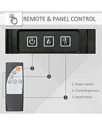 Homcom 32" 1400W Electric Fireplace Mantel w/ Realistic Led Log Heater, White