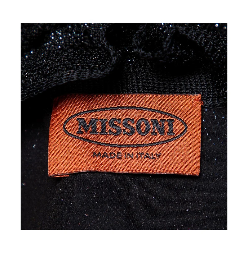 Pre-Owned Missoni Women's Lurex Knit Ruffled Neck Sleeveless Maxi Dress