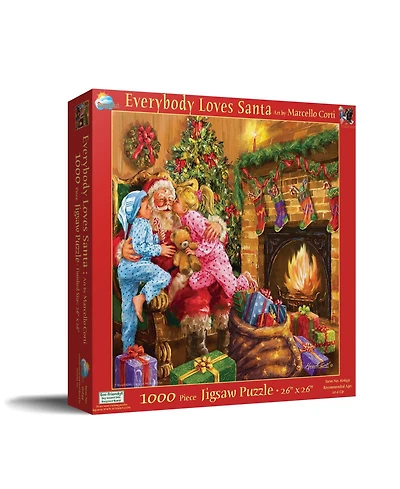 SunsOut Everyone Loves Santa 1000 piece Jigsaw Puzzle for Adults Christmas