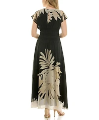 Taylor Women's Smocked Waist Printed A-Line Dress