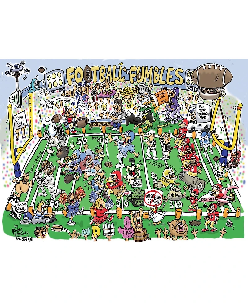 Football Fumbles 1000 piece Jigsaw Puzzle for Adults
