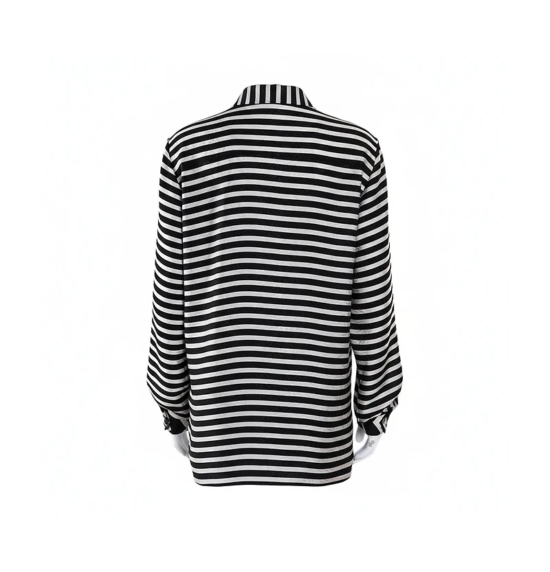 Pre-Owned Stella Mccartney Women's Monochrome Silk Multiprint Long Sleeve Shirt