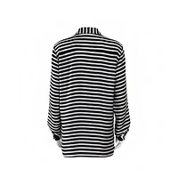 Pre-Owned Stella Mccartney Women's Monochrome Silk Multiprint Long Sleeve Shirt