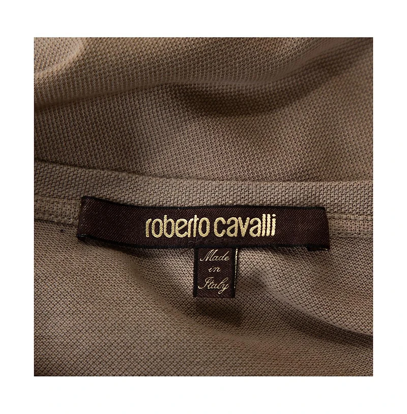 Pre-Owned Roberto Cavalli Women's Logo Print Cotton Pique T-Shirt