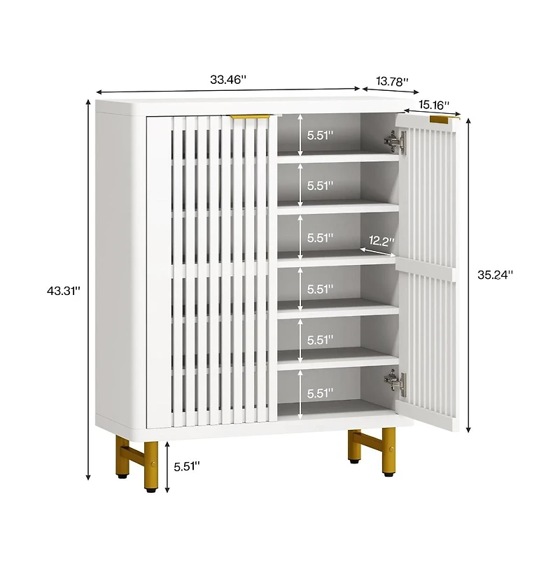 Slickblue Hallway Shoe Cabinet with Shelfs inside with Hidden Storage