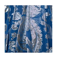 Pre-Owned Stella Mccartney Women's Blue Floral Lamandeacute Asymmetrical Hem Top
