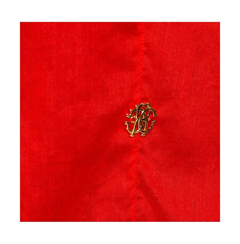 Pre-Owned Roberto Cavalli Women's Cotton Eyelet Lace Detail Blouse