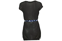 Pre-Owned Roberto Cavalli Women's Black/blue Print Silk & Knit Sleeveless Belted Top