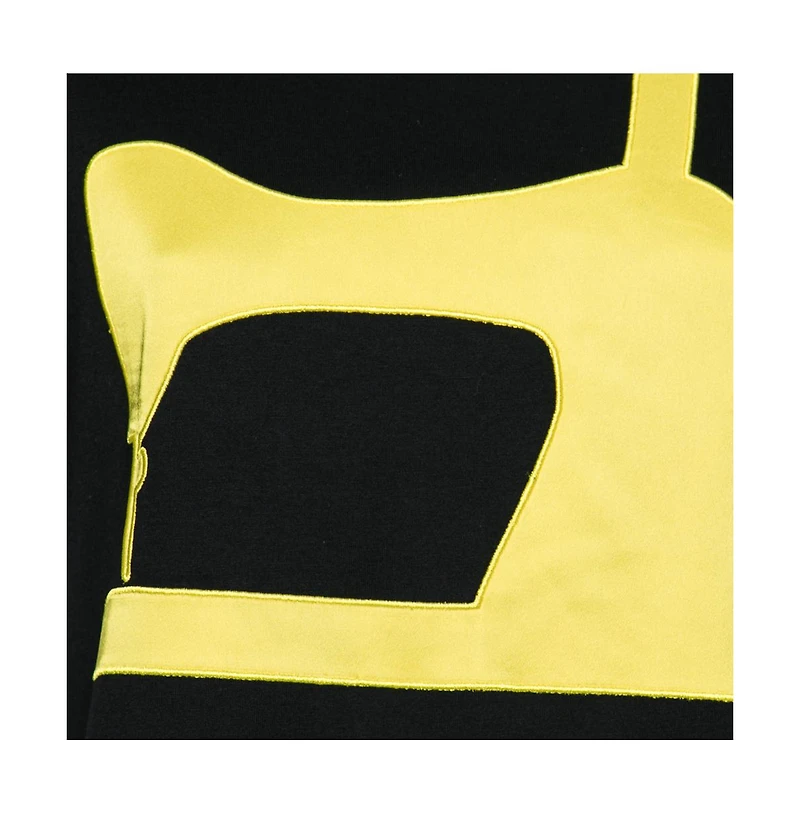 Pre-Owned Moschino Women's Cheap And Chic Black Jersey Sewing Machine Appliqued T-Shirt