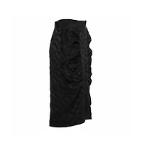Pre-Owned Dolce & Gabbana Women's Black Jacquard Draped Detail Pencil Skirt
