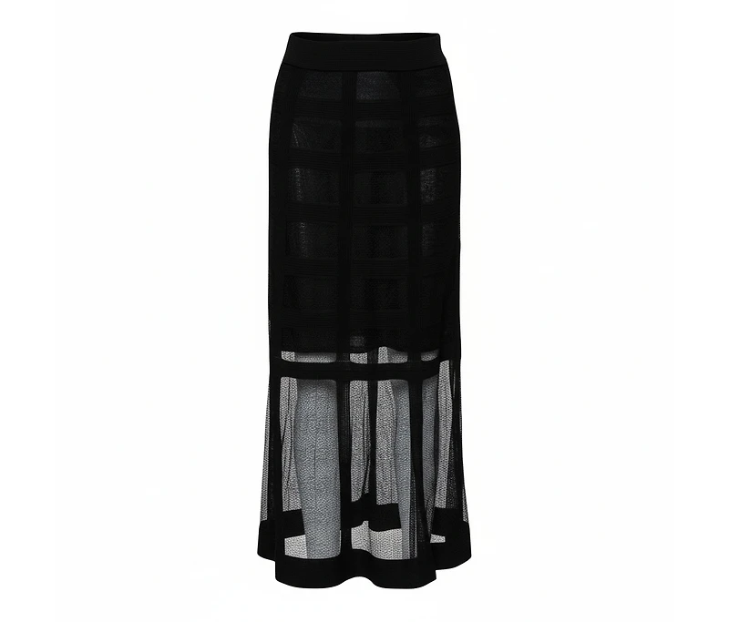 Pre-Owned Alexander Mcqueen Women's Patterned Silk Knit Midi Skirt