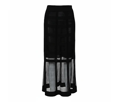 Pre-Owned Alexander Mcqueen Women's Patterned Silk Knit Midi Skirt