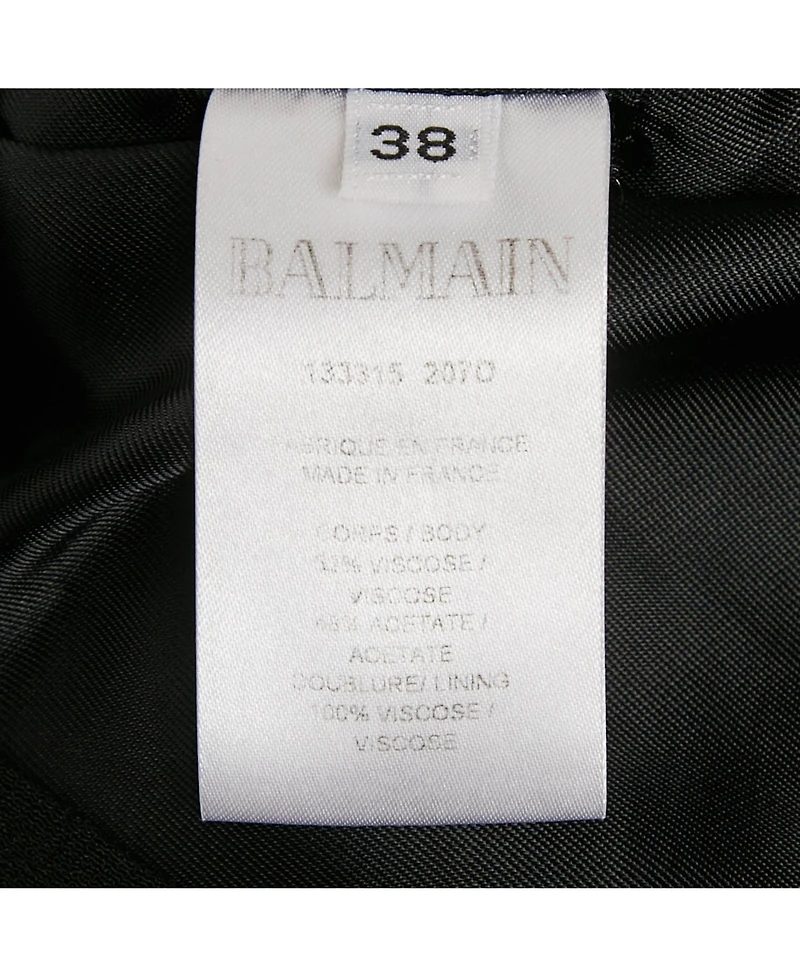 Pre-Owned Balmain Women's Black Crepe Double Breasted Mini Dress