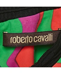 Pre-Owned Roberto Cavalli Womens Multicolor Printed Jersey Maxi Dress