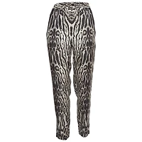 Pre-Owned Roberto Cavalli Women's Leopard Print Silk Drawstring Trousers