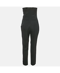 Pre-Owned Givenchy Women's Black Crepe Band Detail Strapless Jumpsuit