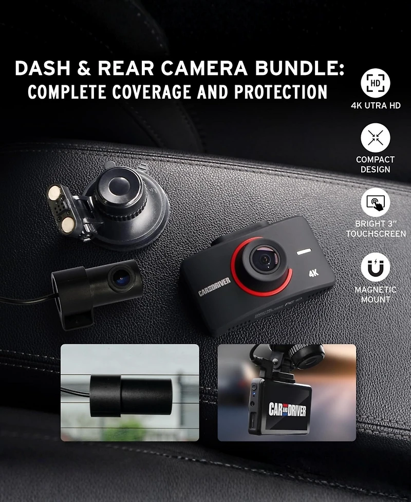4K Dual Dashcam System with Front & Rear Cameras