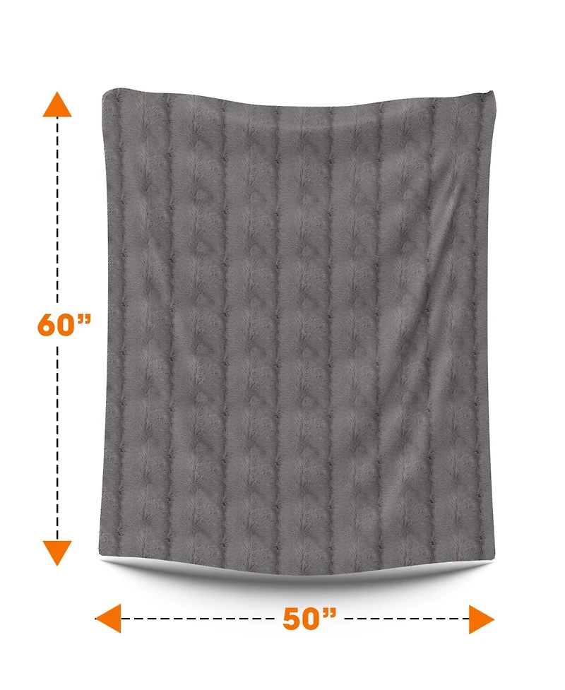 Cheer Collection Ultra Soft Faux Fur to Microplush Reversible Cozy Warm Throw, 50" x 60"