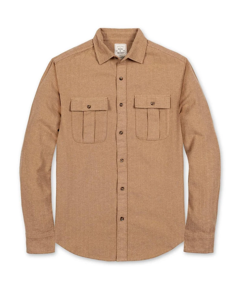Hope & Henry Men's Organic Flannel Double Pocket Button Down Shirt