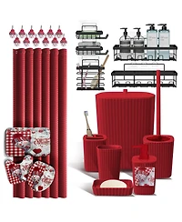 Clara Clark Complete Holiday Bathroom Decor & Accessory Set with Shower Caddy Set