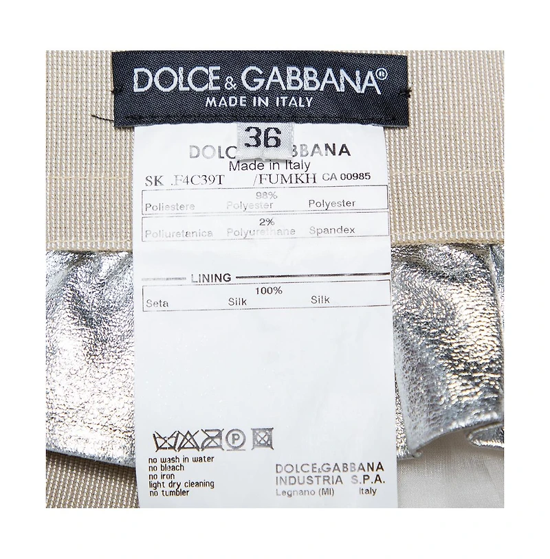 Pre-Owned Dolce and Gabbana Women's Faux Leather Pencil Skirt
