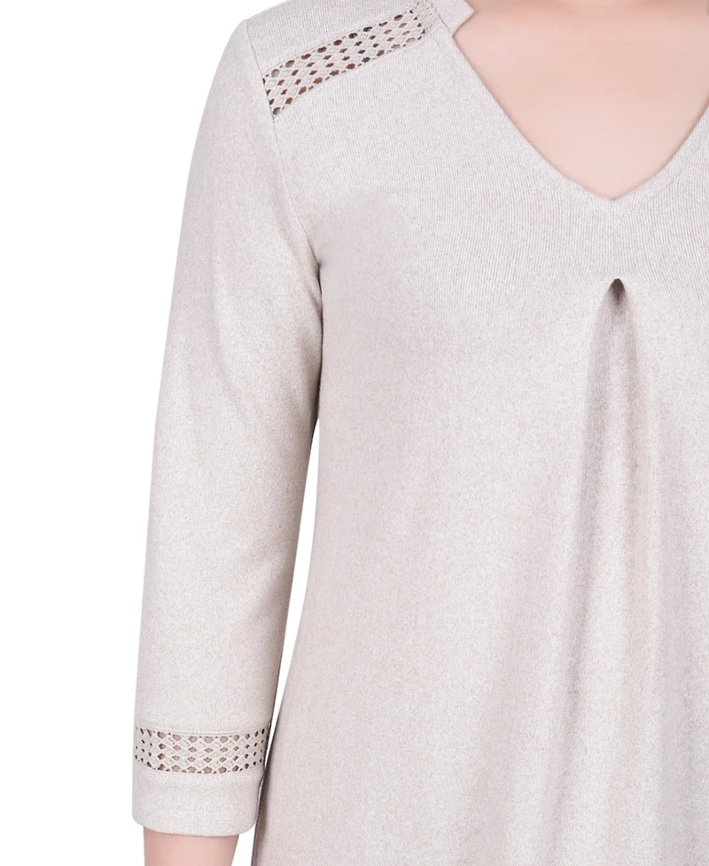 Ny Collection Petite Long Sleeve Swing Tunic Top