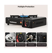 Artudatech Portable Dual-Fuel Butane/Lpg Camp Stove with Electronic Ignition & Adjustable Flame Control