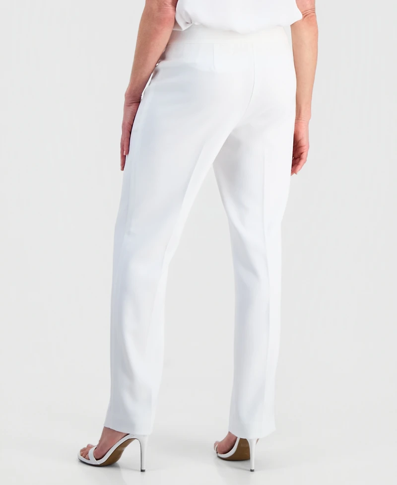 Kasper Petite High Rise Stretch Fly Front Pants
