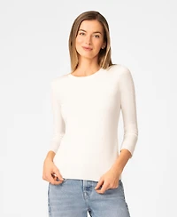 Melissa Paige Women's Pointelle 3/4-Sleeve Sweater