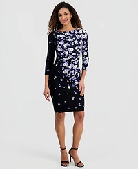 Kasper Women's Floral 3/4-Sleeve Sheath Dress
