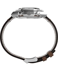 Timex Men's Analog Brown Leather Watch, 40mm