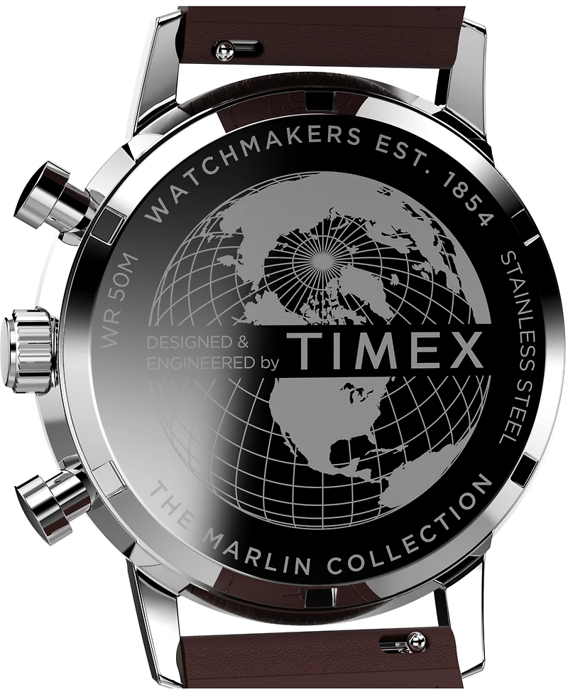 Timex Men's Chronograph Brown Leather Watch, 40mm