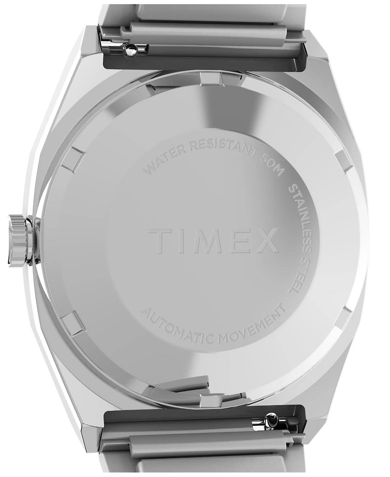 Timex Men's Automatic Silver-Tone Stainless Steel Watch, 34mm