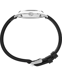 Timex Men's Mechanical Handwind Black Leather Watch, 34mm