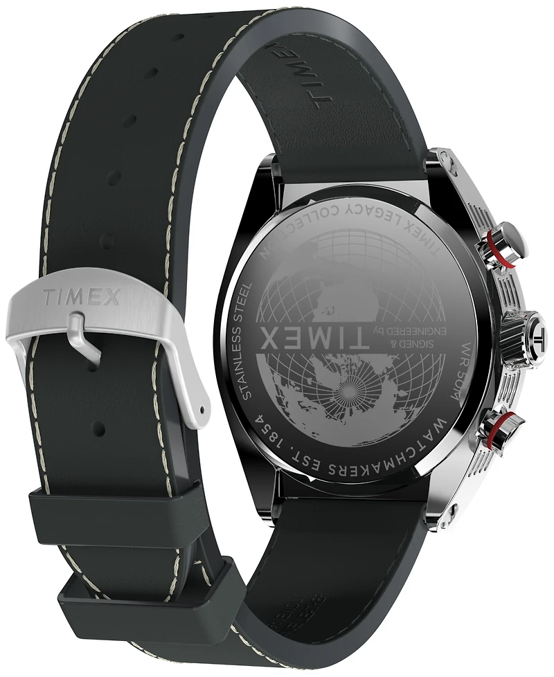 Timex Men's Quartz Analog Brown Leather Watch, 42mm