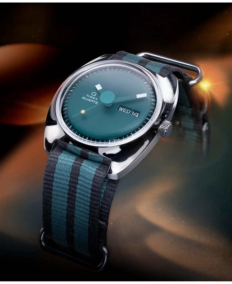 Timex Men's Quartz Analog Green Fabric Watch, 37mm