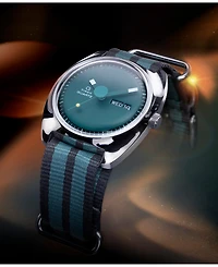 Timex Men's Quartz Analog Green Fabric Watch, 37mm