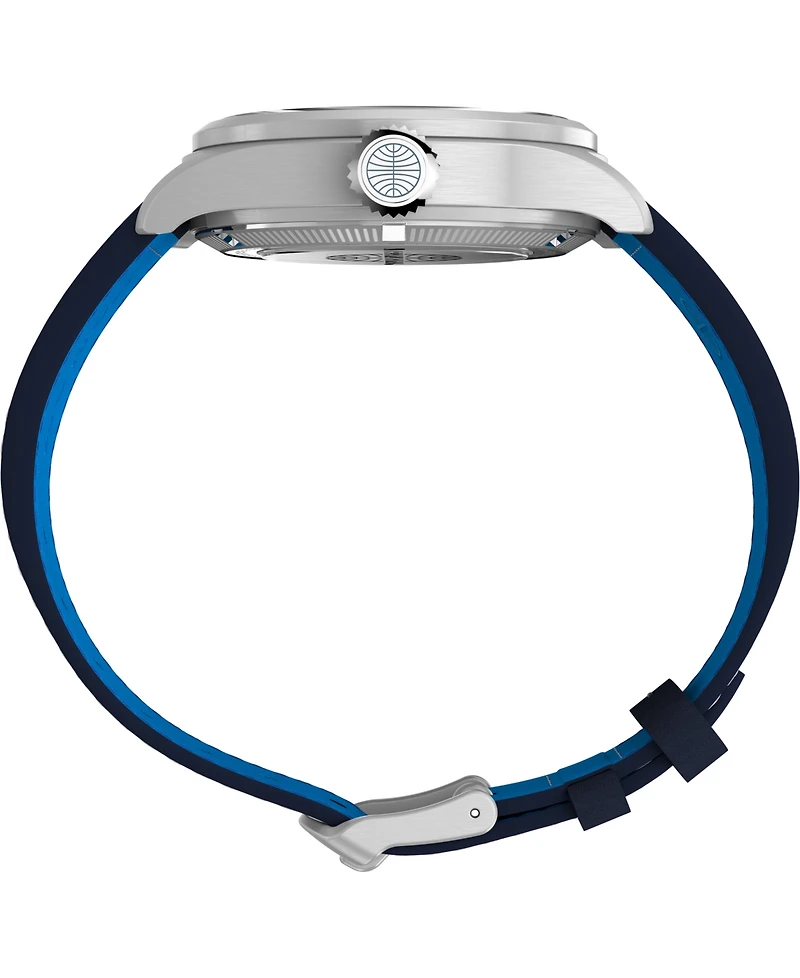 Timex Men's Mechanical Automatic Blue Leather Watch, 41mm