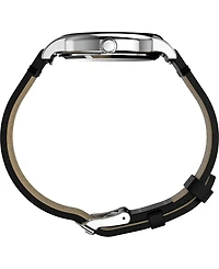 Timex Unisex Quartz Analog Black Leather Watch, 38mm