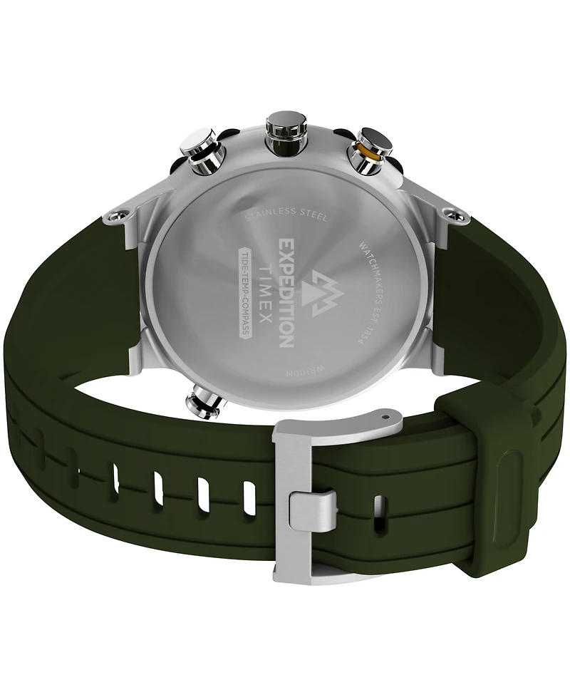 Timex Men's Quartz Analog Green Silicone Watch, 45mm
