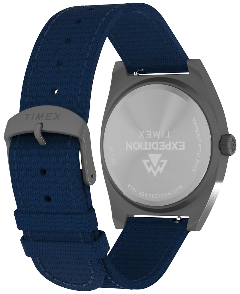 Timex Men's Quartz Analog Blue eco-conscious Fabric Watch, 39mm