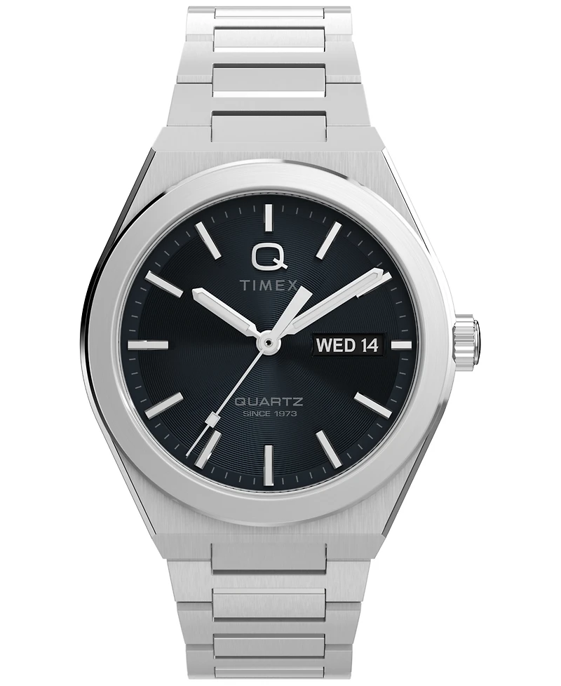 Timex Men's Quartz Analog Silver-Tone Stainless Steel Watch