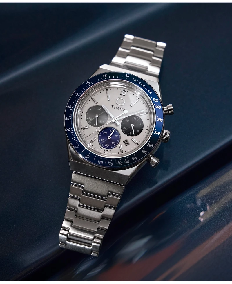 Timex Men's Chronograph Silver-Tone Stainless Steel Watch, 40mm