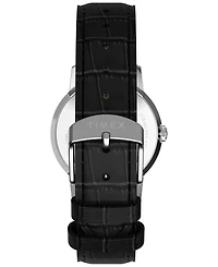 Timex Unisex Quartz Analog Black Leather Watch, 34mm