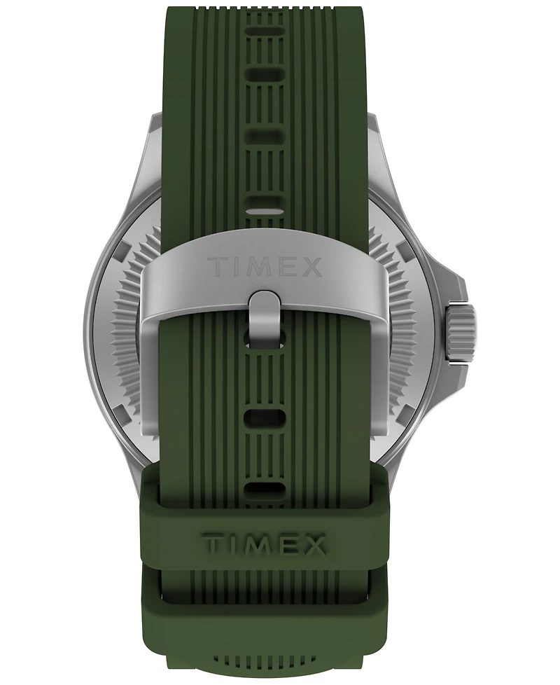 Timex Men's Quartz Analog Green Silicone Watch, 41mm